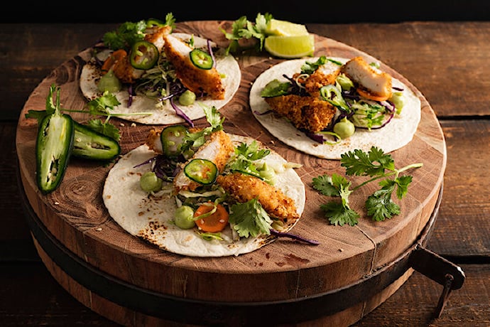 Crispy chicken soft taco